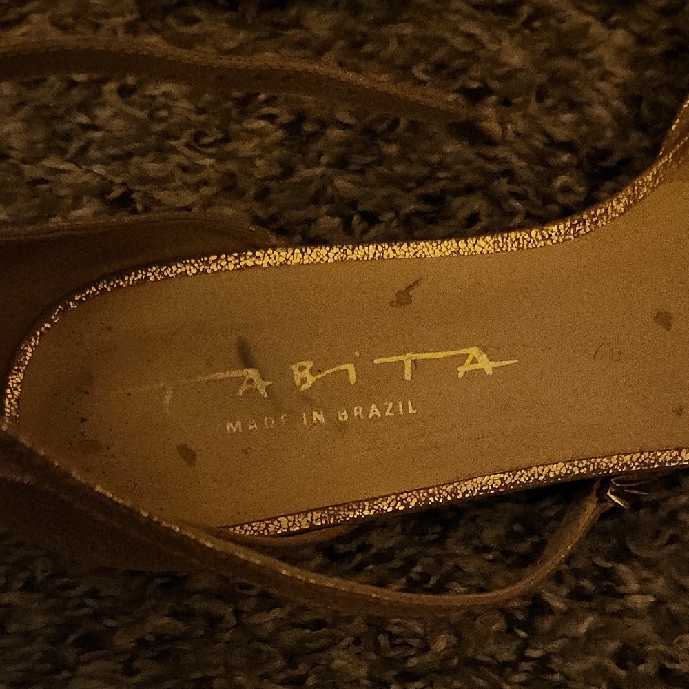 Tabita Gold Crystal-Embellished Ankle-Strap Sandals. Made In Brazil. - Picture 2 of 6